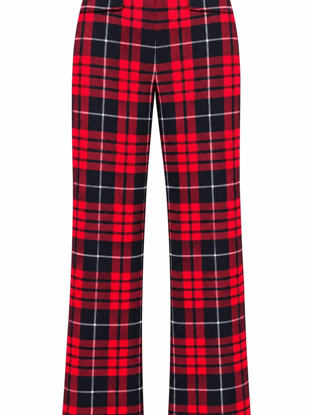 Peter Nygard Red and Black Plaid Straight-Leg Pants